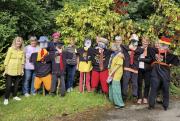 Scarecrow making team in August
